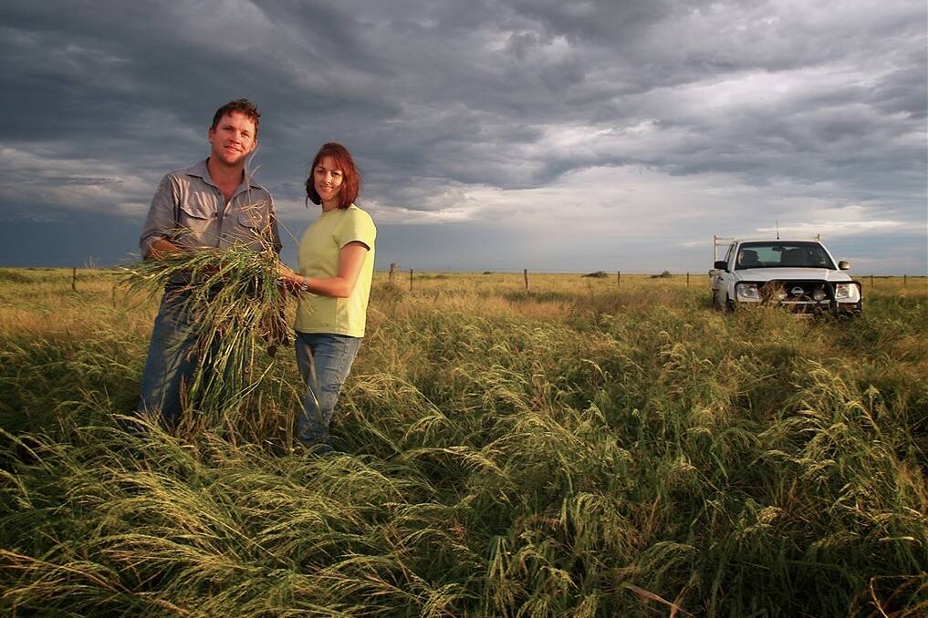 Graham and Cathy Finlayson on their Brewarrina, NSW, property “Bokhara Plains” in 2008, after the breaking of a long dry spell that saw them fully destock three times.