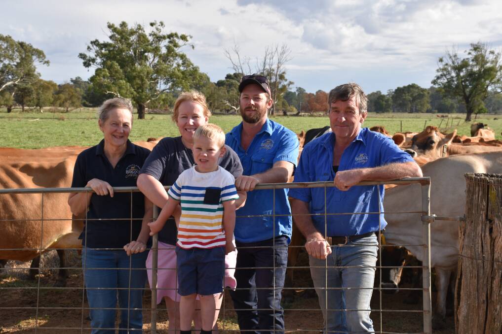 The Rushton family operate Benlock Jerseys in Northern Victoria near Rochester. Picture supplied 