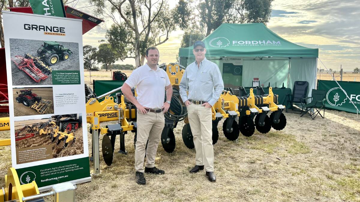 Grange Machinery managing director Rhun Jones, with Fordham Agricultural Machinery managing director Guy Fordham, who has been appointed to distribute Grange machines in Australia. Picture supplied