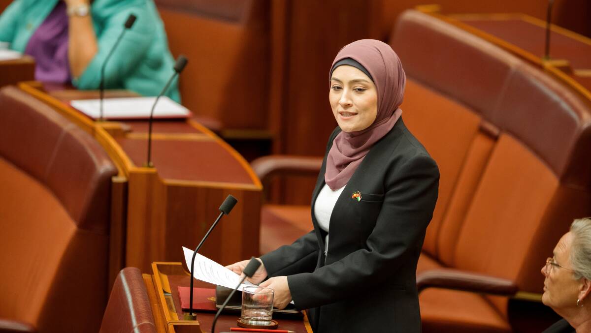 Former Labor senator Fatima Payman defected to the crossbench on July 4, 2024. Picture by Sitthixay Ditthavong.