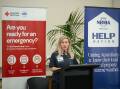 Michelle Klein, Chief Customer and Marketing Officer at IAG giving a welcome speech for the launch Help Nation EmergencyRedi™ workshop in Willoughby, NSW. Photo supplied. 