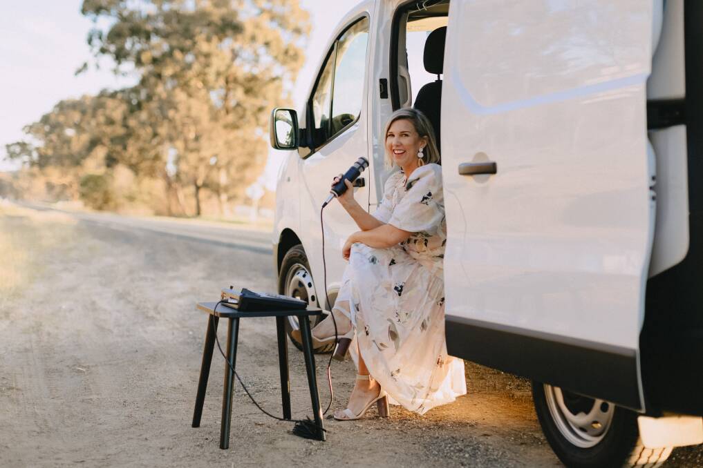 Kimberley Furness with her podcasting van. Picture by Chloe Smith