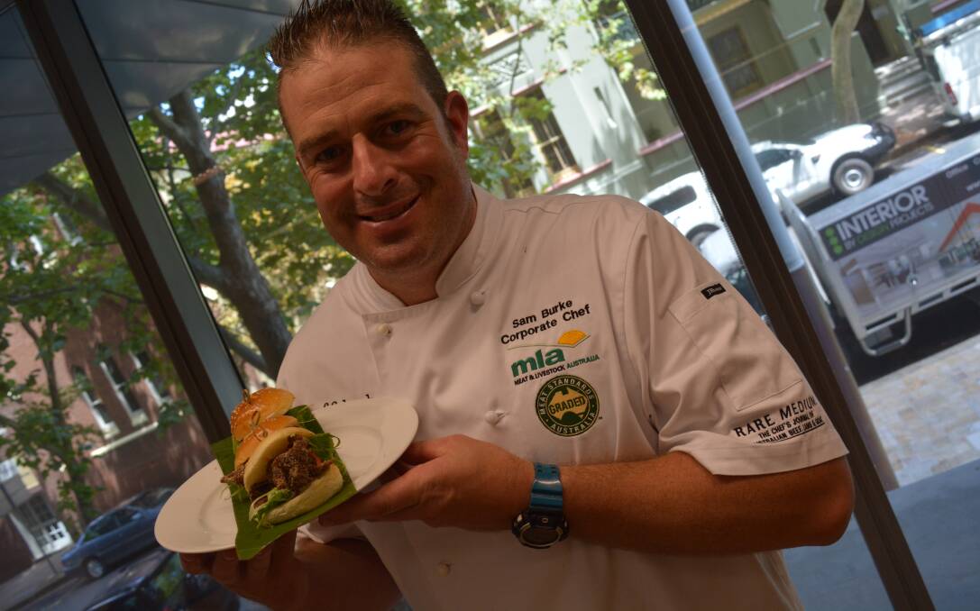 ON TREND: MLA corporate chef and foodservice business manager Sam Burke with one of his red meat masterpieces.