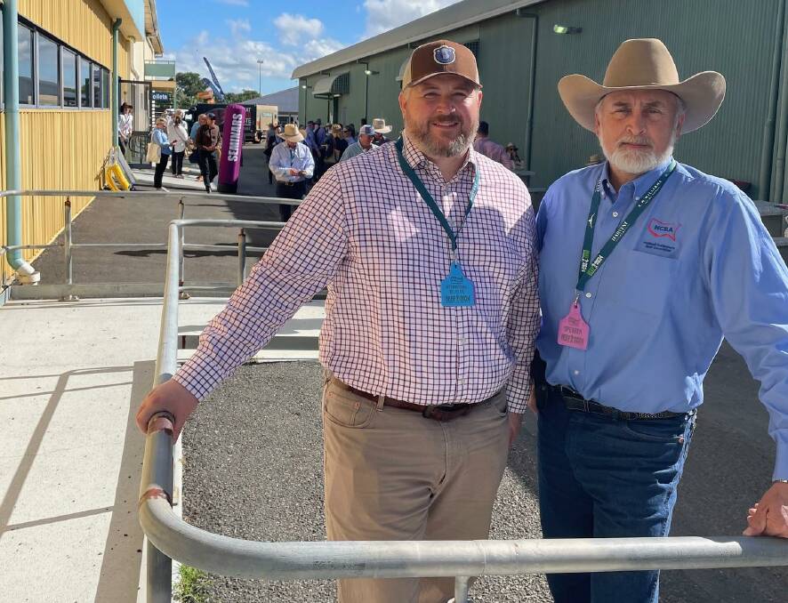 US National Cattlemen's Beef Association representatives Kent Bacus and Mark Eisele at Beef Australia in Rockhampton. Picture Shan Goodwin 
