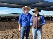 Sapphire Feedlot manager James Guest and livestock moves supervisor April Kratzmann. Picture Smithfield Cattle Co.