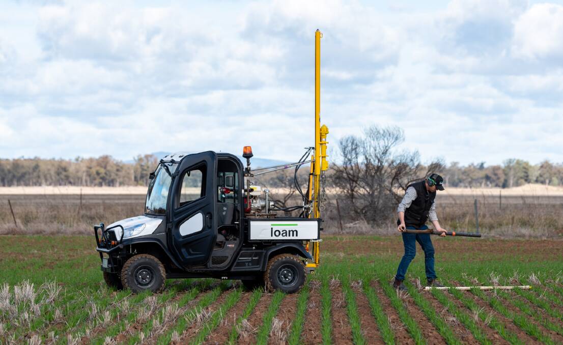Soil sampling at the establishment of the Westcott family carbon project. Photo courtesy of Rachael Lenehan Photography