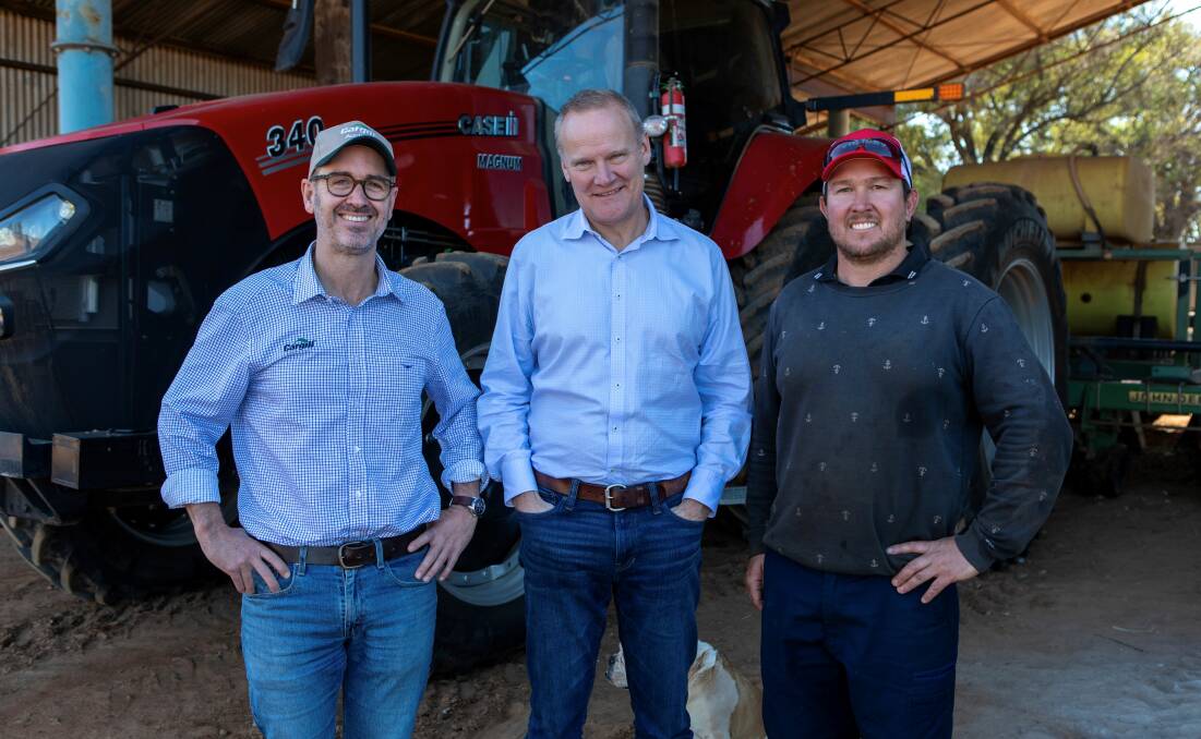 Ben Fargher, Cargill, Simon Lowden, Arnotts and Narromine farmer Tim Gainsford are all optimistic about Cargill's SustainConnect program. Photo supplied.