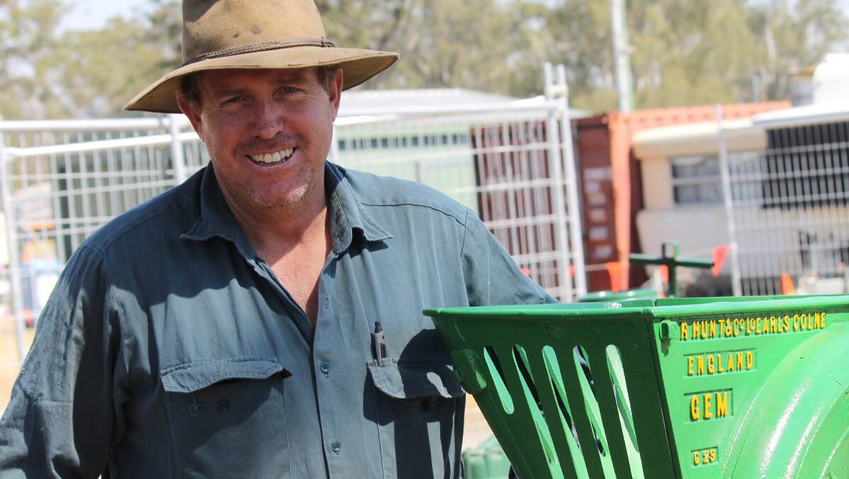 PUMPKIN SLICER: Craig Teese with a restored pumpkin slicer he displayed at the Beaudesert Show earlier this month.