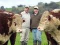 Richard and Ian Locke, the second and third generation of stud principals at Wirruna Poll Herefords, which marks 75 years in 2024. Picture supplied