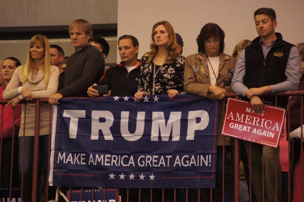 Supporters listen intently to Donald Trump's speech at Geneva, Ohio last Thursday night.