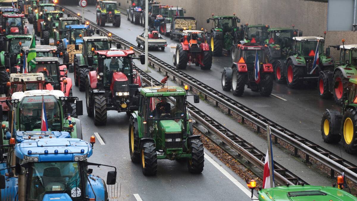 Dutch farmers took to the streets in tractors in one recent protest. Picture by Shutterstock.