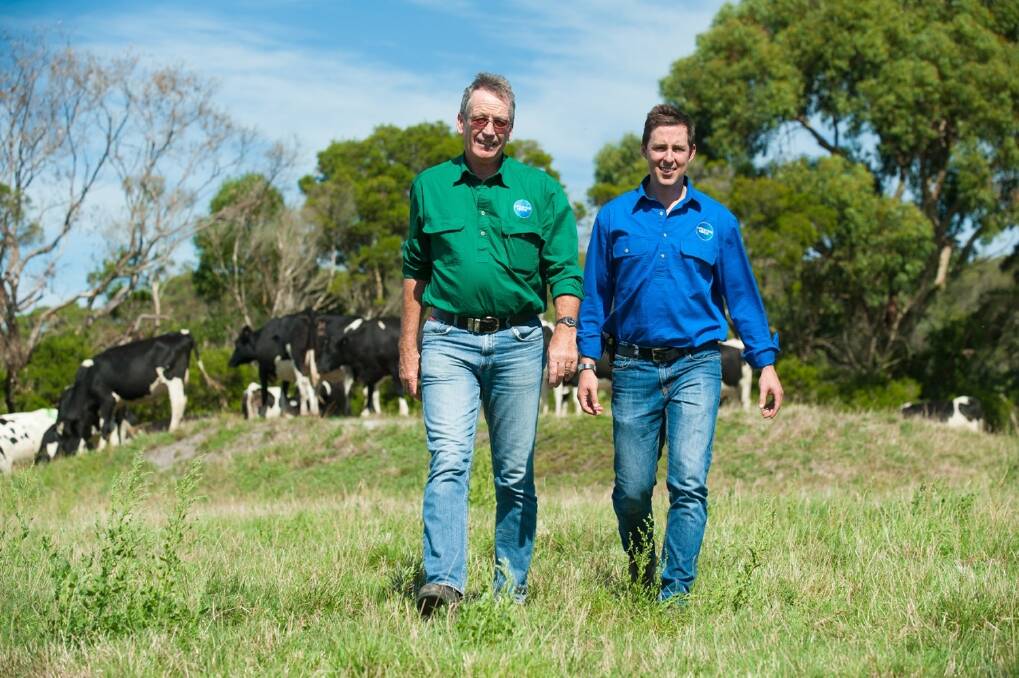Jelbart Dairy farm manager Mike Kilkenny and general manager Tim Jelbart have clearly defined roles in the business.