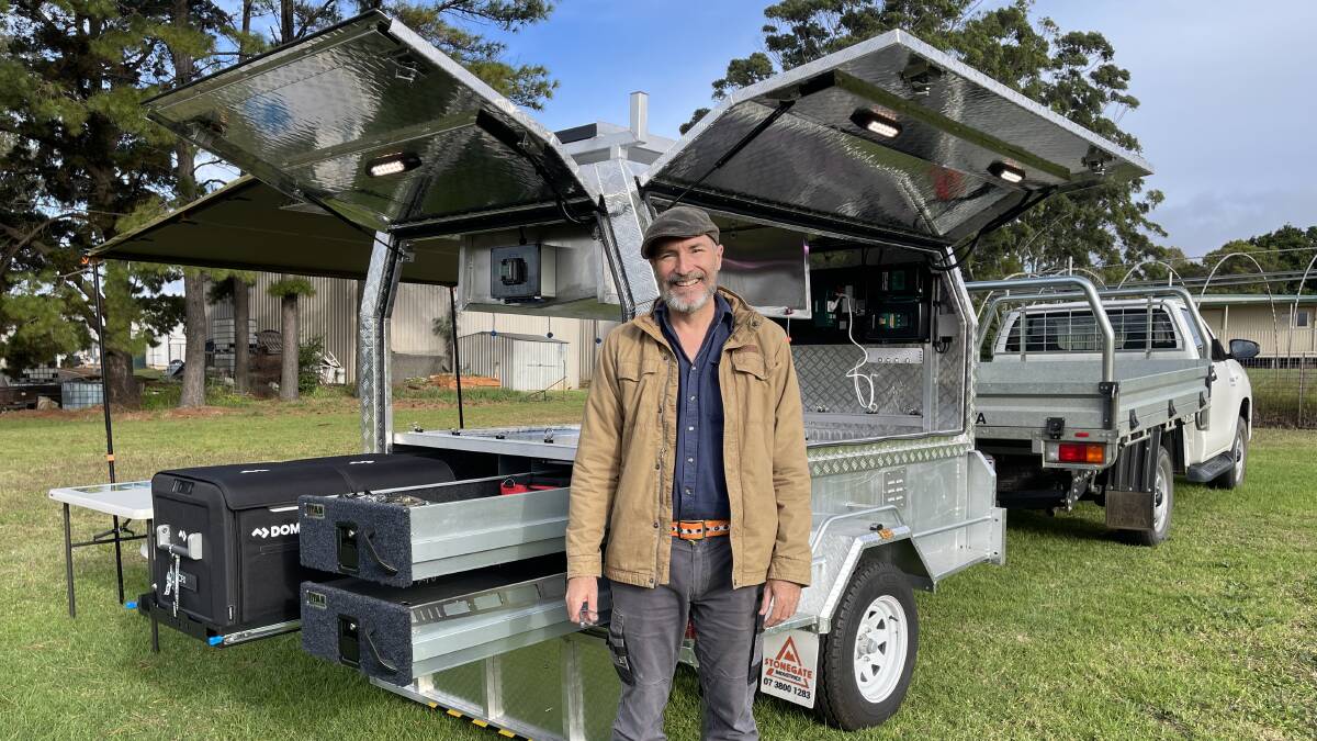 Armando Navas with the Queensland Department of Agriculture and Fisheries' new rapid response mobile research laboratory. Picture DAF
